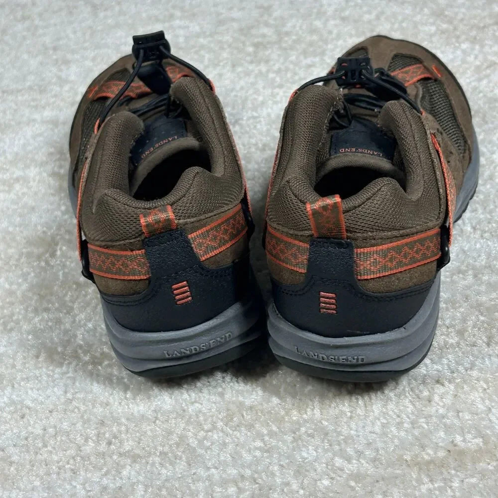 Lands End Shoes Kids Size 9 Trail Hiking Suede Mesh Outdoor Sneakers